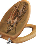 Elongated Oak Veneer Toilet Seat With Western Scene Print Upgrade Your Bathroom Decor Rugged Western Vibe Fits US Standard Toilets
