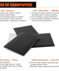 Assorted 1/4 Sheet Sandpaper Set With 80 120 180 240 320 Grits usage guide for palm sanders and various materials