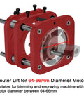 Heavy Duty Manual Router Lift With 51 Mm Stroke And Rock Solid Steel Alignment Up Your Woodworking Vibe Straight From The Bench Universal Fit 64 To 66 Mm Motors Quick Install Table System with red components and steel rods.