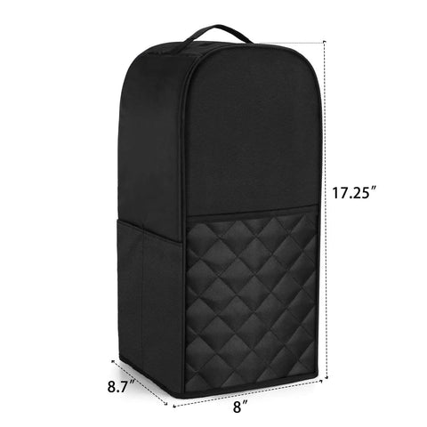 Vitamix 64 Oz Low Profile Blender Cover With Soft Quilted Nylon Interior Black The Protective Sleeve For 5300 7500 780 Pro 750 A3500 A2500 And Other 64 Oz Models, showing dimensions and handle