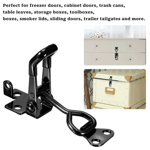 Beefy 300 Lb Heavy Duty Toggle Clamp Set With Quick Release Pull Latch in black iron for cabinets and boxes