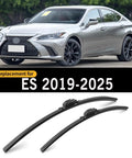Top Tier Front Windshield Wiper Blades Two Pack Fit Lexus Es 2013 To 2025 on silver ES car with wiper blades visible.