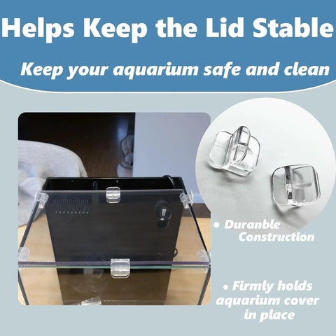 10 Pack Rimless Aquarium Clips For 3 To 5 Mm Glass Top Mount Lid Support Brackets Heavy Duty Tank Stabilizer Clamps on aquarium lid