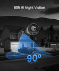 Diagram showing 3K 5MP Lite All-in-One H265 Plus Home Security Camera System With 8 Channel DVR And AI Human Vehicle Detection night vision.