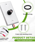 Product details of Two Pack Photocell Sensor Kit for Outdoor Lights With Wall Plate, including waterproof ring and screws.