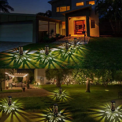 Upgraded Solar Pathway Lights Outdoor 8 Pack With Bigger Solar Panel For Longer Run Time IP65 Waterproof Garden Landscape Lawn Patio Walkway Driveway Warm White illuminating path and garden at night