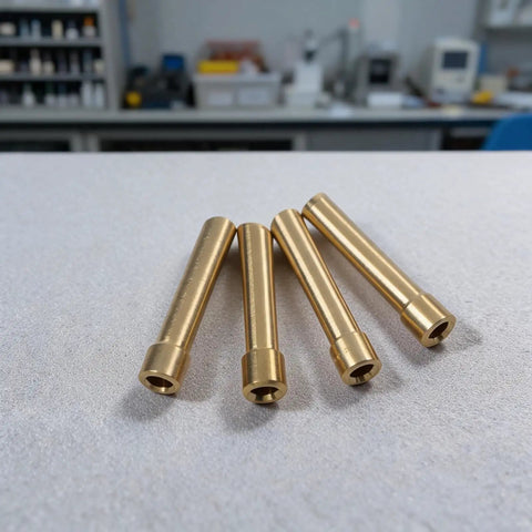 Precision Fit Weldy Collet Kit For Tig Torch DB SR WP Models 17 18 26, 4-Piece Set showing four brass collets.