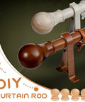 50 Pack Unfinished Wood Finials And Dowel Rod Caps With Classic Ball Shape For DIY Cabinet Hardware And Furniture Upgrades Natural Wooden Drawer Knobs on curtain rods.