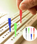 24 Pcs Wooden Cribbage Pegs Set For One Eighth Inch Holes With Eight Colors Replacement Tapered Pins Installed on Cribbage Board