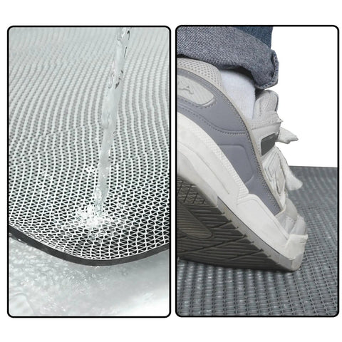Heavy Duty Drainage Mat 3x16 ft PVC Grippy Non Slip Floor Mat With Holes For Drain Deck Pool Kitchen Grease Resistant use