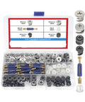All In One Furniture Connector Kit With Cam Lock Fasteners And Eccentric Wheel Screws Bolts And Nuts Set Includes Dowels And Driver