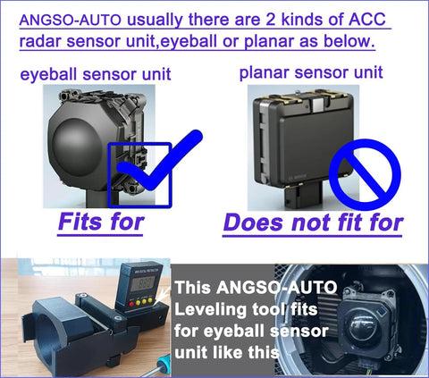 ACC Positioning Tool for Eyeball Unit and ADAS Calibration Aid, Easy Leveling for Eyeball Unit, Battery Powered by Two AAA Batteries Not Included, Automotive Grade ADAS Setup Tool for Precise Eyeball Calibration. Eyeball sensor unit fits