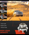 5 Lug Wheel Bearing And Hub Assembly Front Or Rear For Chevy Equinox 2010 To 2017 And GMC Terrain 2010 To 2017 Buick Allure 2010 Cadillac CTS 2014 To 2016 Without ABS Replacement with high-load capacity illustration and off-road vehicle in dunes