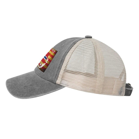 Side view of unisex dragon boat Norway flag baseball cap gray low profile dad hat go to everyday comfort breathable 100 percent cotton adjustable back closure classic golf style for men women
