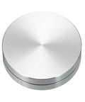 Dope Two Inch Rotating Swivel Stand With Steel Ball Bearings Annular Lazy Susan Turntable For Kitchen Corner Cabinets Pantry Organization Arts And Crafts Display Cakes And Stereos Silver 0.55 Inch, silver aluminum turntable top view
