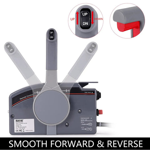 Side Mount Outboard Remote Control Box For Yamaha Boats Easy Push Open Throttle And Forward Reverse Shifting With 10 Pin Cable And 16.7 Ft Harness Replacement OEM 703 48205