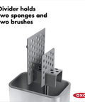 Real Handy Stainless Steel Sink Caddy Keeps Sponges And Brushes Neat And Within Reach With Ventilated Divider And Drip Tray