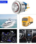 25mm UL Listed Momentary Push Button Switch With High Round Head 2NO2NC DPDT SPDT Stainless Steel Shell for vehicles and boats