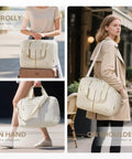 Underseat Personal Item Travel Bag For Airplanes Lightweight Weekender Duffle With A 15.6 Inch Laptop Compartment Carry On Beige