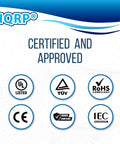 Certification logos for HQRP products: UL Listed, TÜV, RoHS compliant, CE, REACH compliant, IEC.