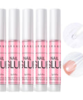 Five Fast Air Dry Nail Glue tubes for Press On Nails 5-10 Seconds No UV Lamp Needed Hema-Free Strong Bond for Nail Tips