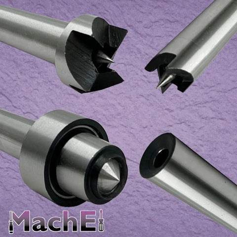 Pro-Grade 4-Piece 2MT Drive Center Set For Wood Turning Lathes, Includes 5/8 Inch And 1 Inch Headstock Spur Centers, Durable Morse Taper Accessories