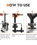 How to use Three Jaw Inner Pilot Bearing Puller Beefy Heavy Duty Auto Bushing Carbon Steel Gear Extractor steps