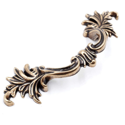 French Provincial Antique Brass Drawer Pulls 6 Pack With 3 Inch Hole Centers For Dresser Nightstand And Cabinets