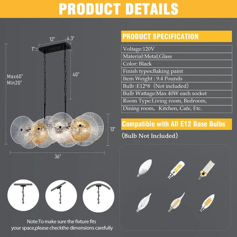 Product details of Rustic Drum Chandelier With Black Metal Frame And Exposed Bulbs, 4-Light Farmhouse Pendant Lighting.