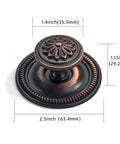 Oil Rubbed Bronze Cabinet Knobs With Backplates, 2.5 Inch, 2 Pack, Vintage Style, front view
