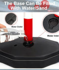 Filling base of Nine Pack Traffic Delineator Cones With Base Set Red Plastic Safety Cones For Parking Lot Use with water