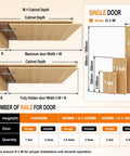 Diagram showing dimensions and installation guidelines for Heavy Duty Twenty Inch Cabinet Pocket Door Slides Featuring Full Extension Ball Bearings.