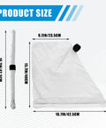 Heavy Duty Transparent EV Charger Port Cover With Slick Magnetic Closure No Sweat All Weather Shield Against Rain Snow UV Poly Fabric Protector For Electric Vehicles size dimensions shown in image with measurements.