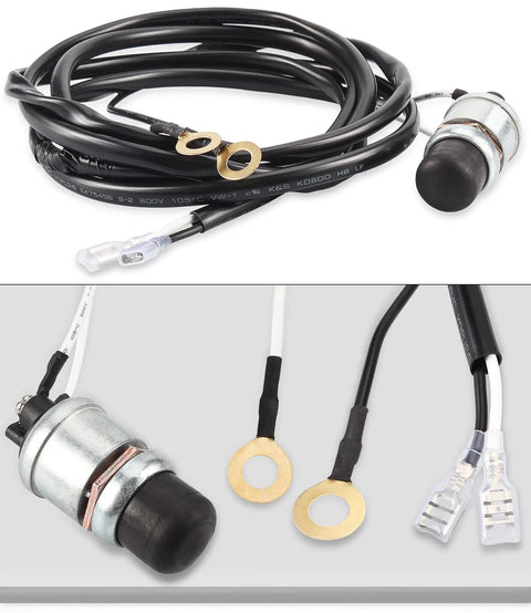 Kickass Hella Loud 12 Volt Golf Cart Horn Kit With Heavy Duty Floor Pedal Switch built tough with wiring harness and connectors.