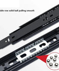 Full Extension Drawer Slides 45mm Soft Close Runners 3 Fold Side Mount With Detachable Quick Release Latches close-up