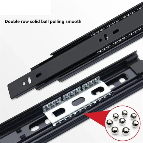 Full Extension Drawer Slides 45mm Soft Close Runners 3 Fold Side Mount With Detachable Quick Release Latches close-up