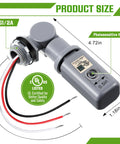 Outdoor Photocell Sensor For Dusk To Dawn Lighting, 120 To 277VAC 50 60 Hz Swivel Mount, close-up showing dimensions and UL certification