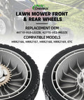 4 Pack Lawn Mower Drive Wheels Replacement Set For Honda HRR216 HRS216 HRT216 Includes 2 Rear Wheels And 2 Front Wheels 42710-VE2-M02ZE 44710-VL0-L02ZB