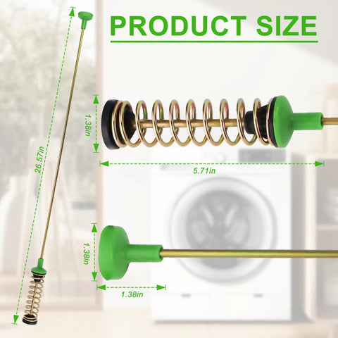 High Performance Washer Suspension Rod Replacement For Samsung Models WA44A3205AW WA40A3005AW WA45T3200AW WA5N3050AW measuring 26.57 inches.