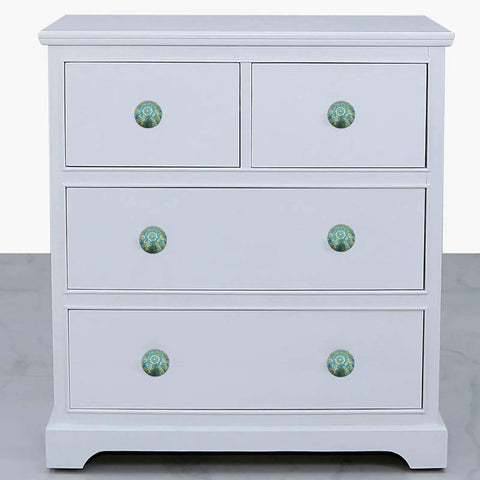 Sky Blue Brass Door Knobs Set Of 6 38mm Handcrafted Drawer Pulls And Cabinet Knobs For Cabinets Wardrobes And Kitchen Cupboards Includes Screws For Easy Install on white dresser