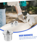 Pro Grade Dowel Centering Pins for Woodworking Center Transfer Plugs in use on wooden plank