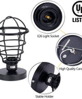 Vintage Industrial Black Metal Cage Ceiling Light Semi Flush Mount Fixture UL parts E26 socket and canopy details