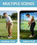 Grip Trainer For Golf To Level Up Your Hand Position And Build Muscle Memory For A Consistent Swing For Beginners And Intermediate Golfers With Realistic Feedback And An Easy To Use Design shown in outdoor and indoor settings.