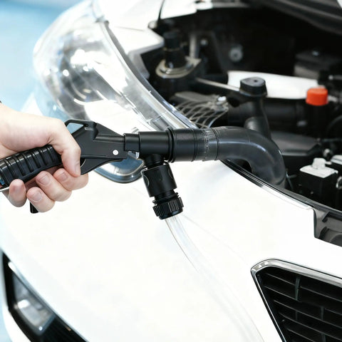 Lever Action Coolant Flush Gun Kit For Automotive Cooling System And Heater Core Cleaning With 2 Transparent Garden Hoses