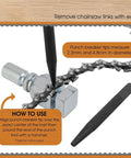 Pocket Chainsaw Chain Breaker Kit with Rivet Punch and Link Remover for Quick Chainsaw Repair, showing punch tips.