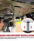 A mechanic installing 8Pcs Badass Rust Resistant Engine Splash Shield Hardware Kit with lower cover pin screws under a vehicle.