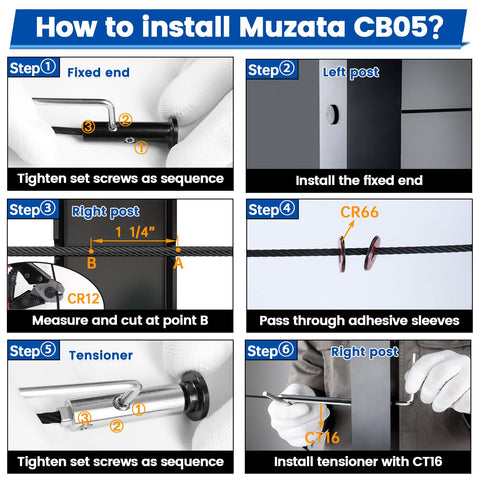 Step-by-step guide for installing Patent Swageless Invisible Cable Railing Kit No Crimp Needed Hardware Swageless Fittings Tensioner Hidden.