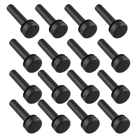 Gas Stove Grate Bumpers Rubber Feet Replacement For Cooktop Burners, 16 Pack, visible in black rubber material.