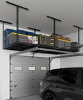 Heavy Duty Overhead Garage Storage Rack System 4x8 Foot Ceiling Organizer Adjustable 26 To 40 Inches 750 Pound Capacity