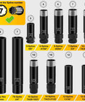 All In One 11 Piece Lug Nut Key Set With 5 6 7 10 12 Spline And Hex Sockets Universal Wheel Lock Remover Kit displayed